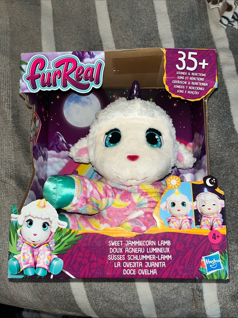 Hasbro FurReal Jammiecorn Lamb Plush - White, Teal & Purple NIB